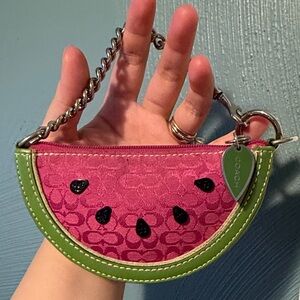Coach Pink & Green Watermelon Slice Wristlet